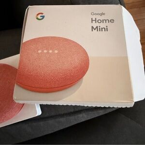 Google Home Mini Coral Voice Speaker fabric top